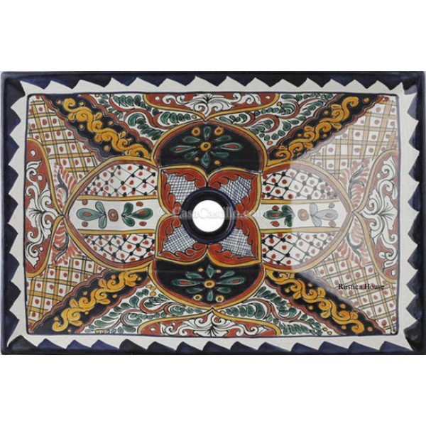 Mexican Talavera Vessel Rectangular Sink VSR06